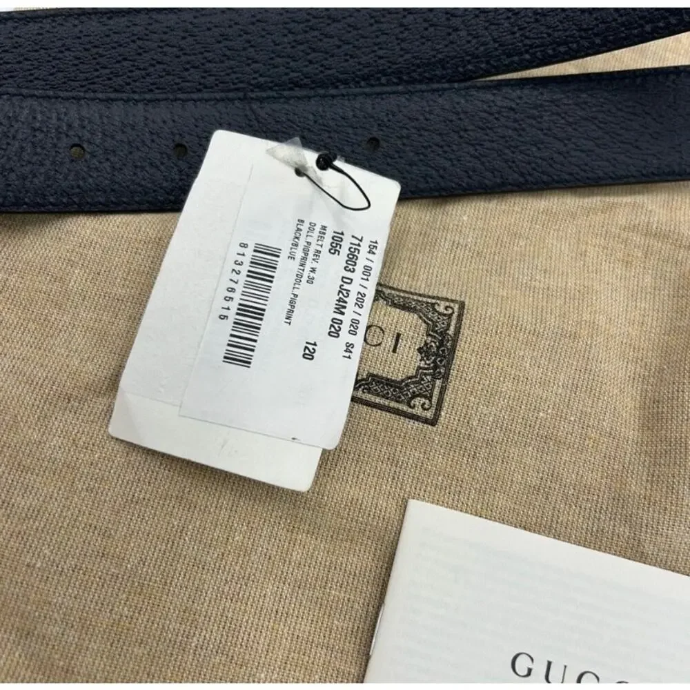 Men's Gucci interlocking G leather belt 120 cm/46 inches made in Italy